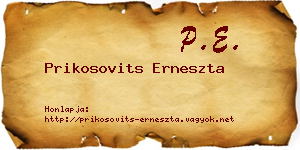 Prikosovits Erneszta névjegykártya